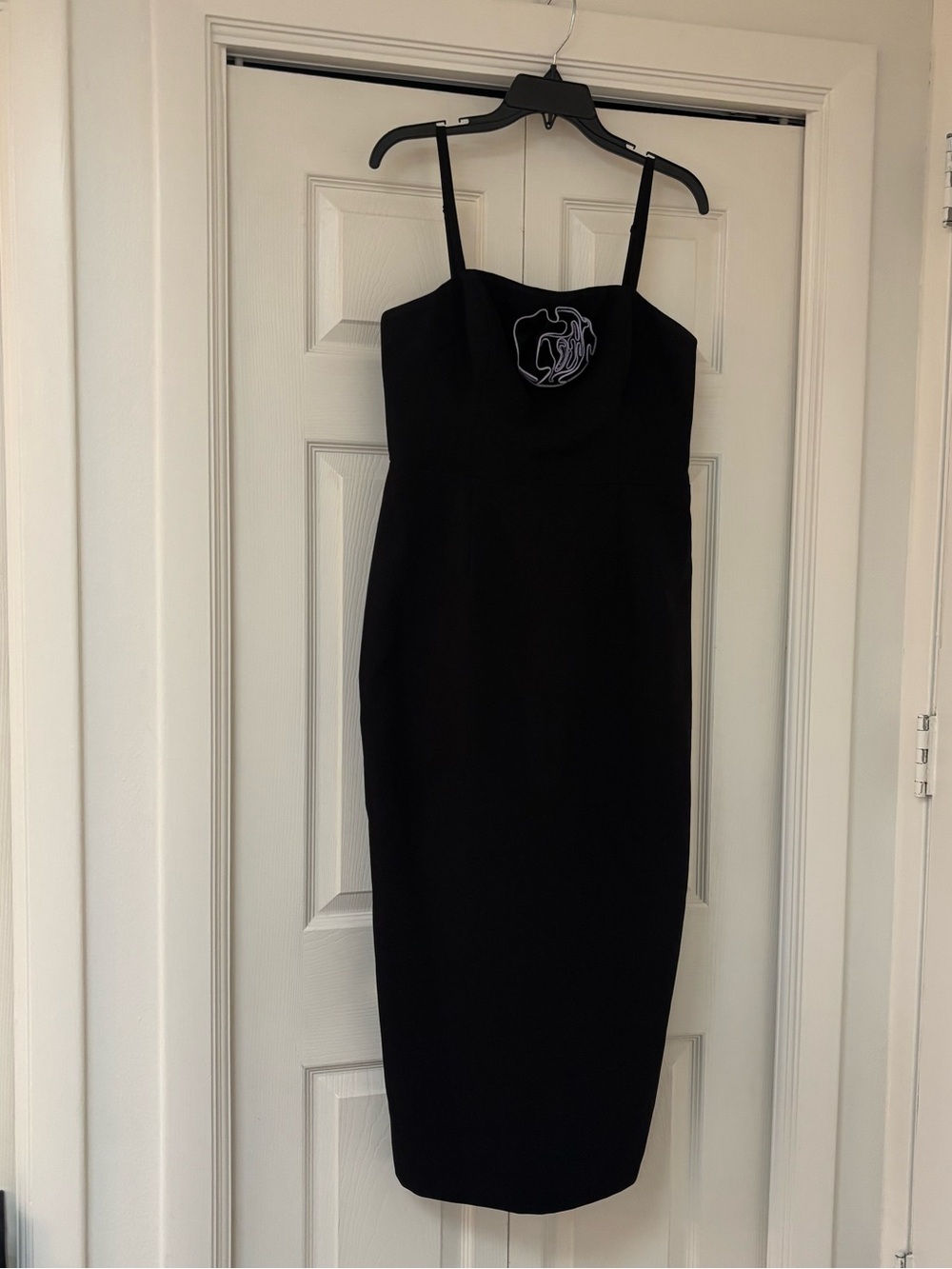 MILLY Allison Rosette Embellished Midi Dress in Black - Picture 4 of 13